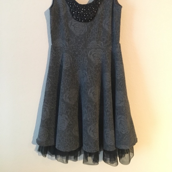 Free People Textured Gray Embellished Dress - Picture 2 of 5